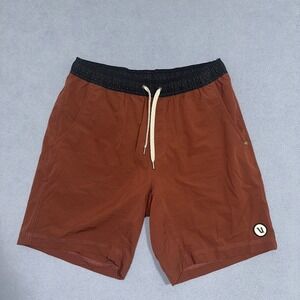 VUORI Kore Shorts Lined Mens MEDIUM 7" Inseam Rust Orange Red V302
